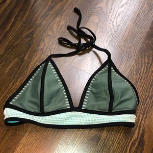 XHILARATION army green with mesh bikini top